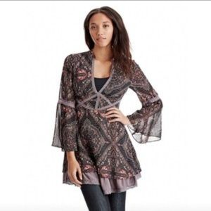 New Free People Bohemian Bell Sleeve Dress tunic 8
